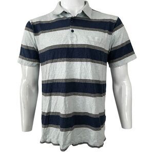 Patagonia Shirt Mens Size M Striped Polo Organic Cotton‎ Short Sleeve Pocket